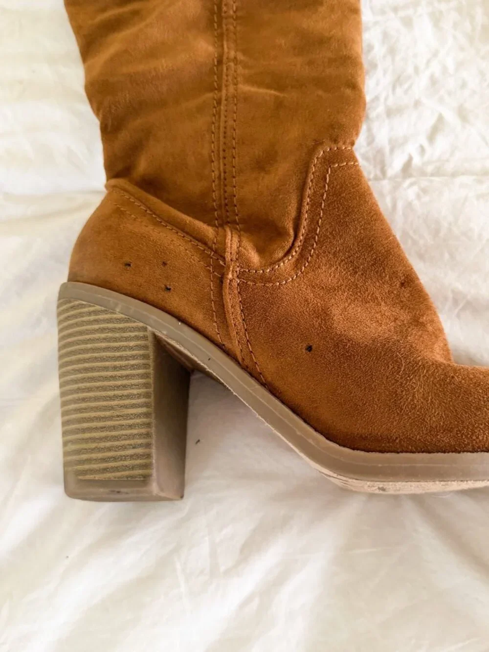 Universal Thread Brown Tan Over The Knee High Boots Block Heel Suede Womens 8